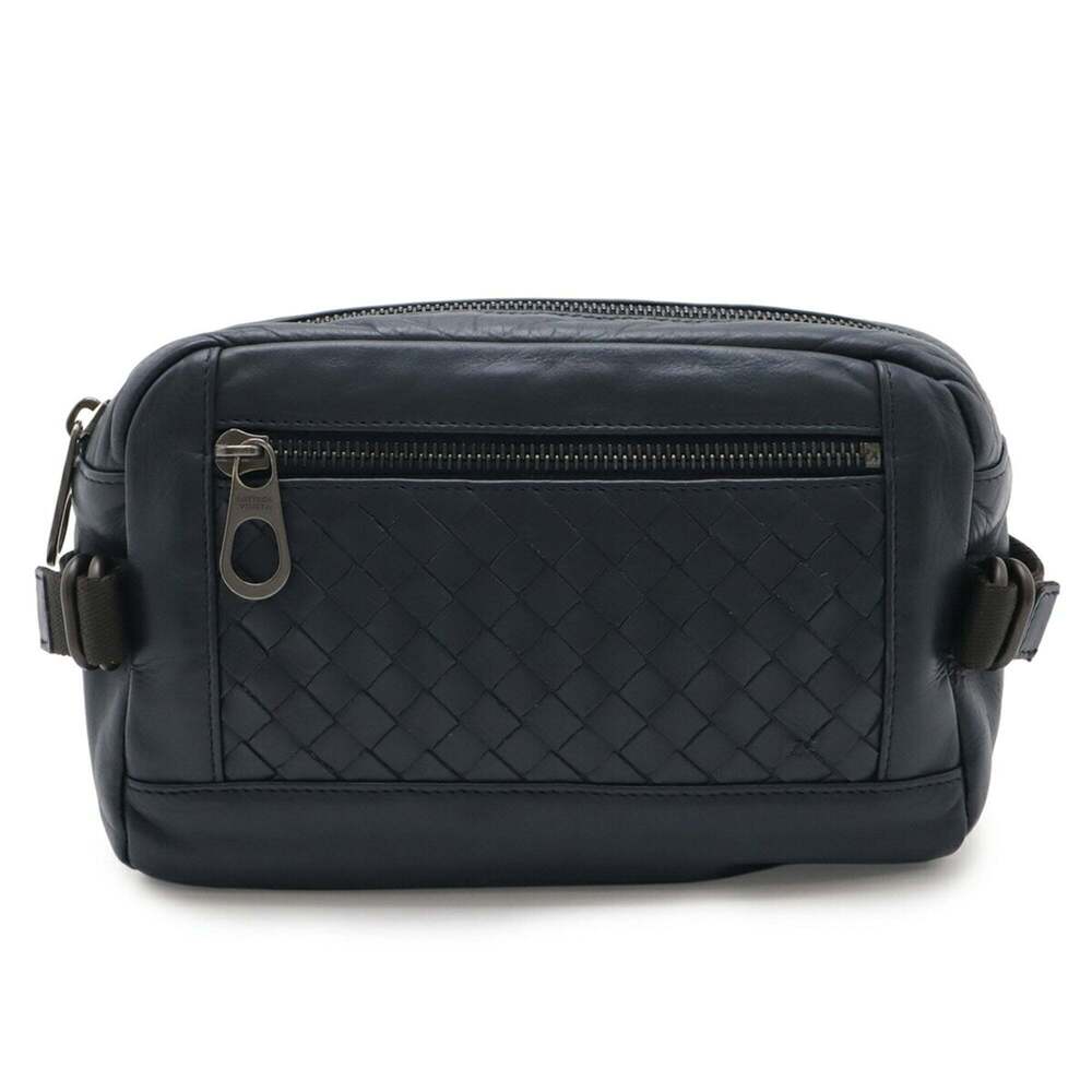 BOTTEGA VENETA Blue Leather Intrecciato Hobo Bag